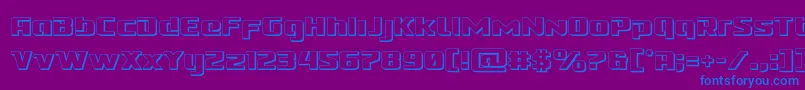 Cobaltalien3D-Schriftart – Blaue Schriften auf violettem Hintergrund