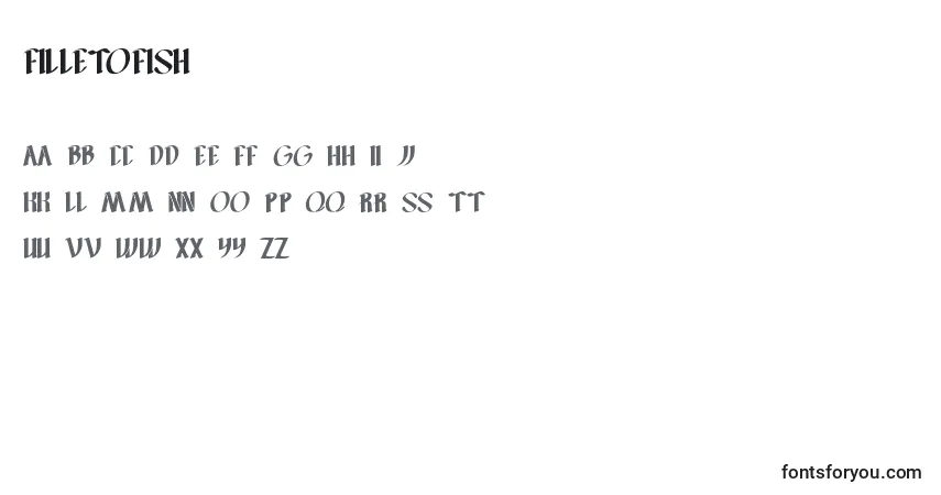 A fonte FilletOFish – alfabeto, números, caracteres especiais