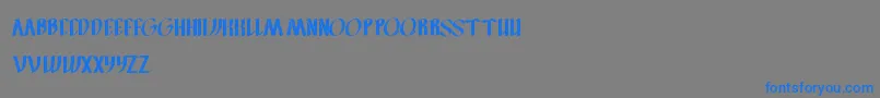 FilletOFish-Schriftart – Blaue Schriften auf grauem Hintergrund
