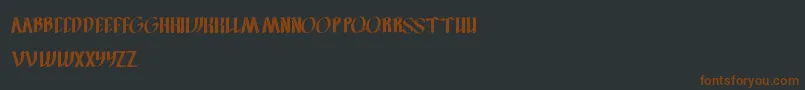 FilletOFish-Schriftart – Braune Schriften auf schwarzem Hintergrund
