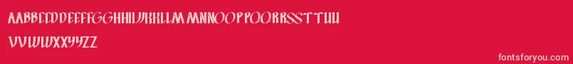 FilletOFish-Schriftart – Rosa Schriften auf rotem Hintergrund