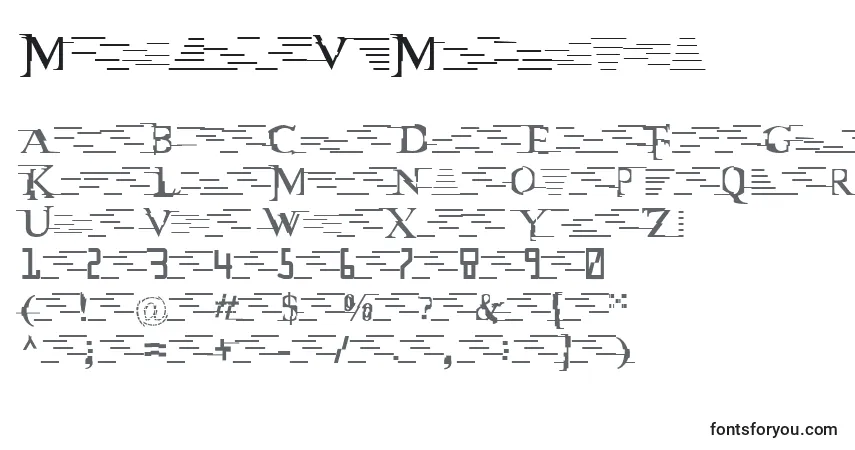 Schriftart MatrixVsMiltown – Alphabet, Zahlen, spezielle Symbole