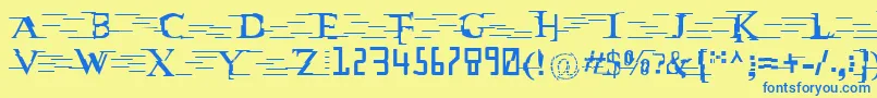 MatrixVsMiltown Font – Blue Fonts on Yellow Background