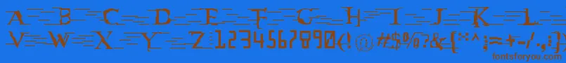 MatrixVsMiltown Font – Brown Fonts on Blue Background