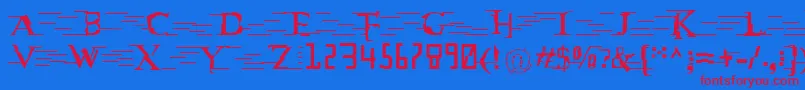 MatrixVsMiltown-fontti – punaiset fontit sinisellä taustalla