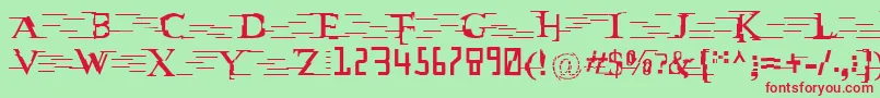 MatrixVsMiltown Font – Red Fonts on Green Background