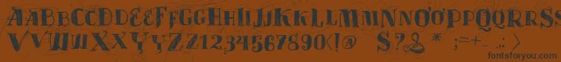 Vtksvelhostempos Font – Black Fonts on Brown Background