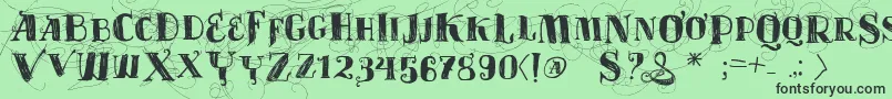 Vtksvelhostempos Font – Black Fonts on Green Background