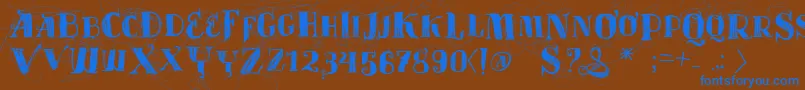 Vtksvelhostempos Font – Blue Fonts on Brown Background