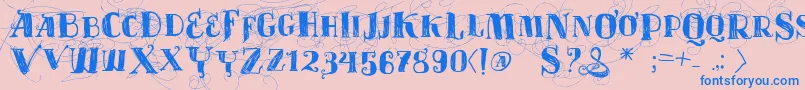 Vtksvelhostempos Font – Blue Fonts on Pink Background