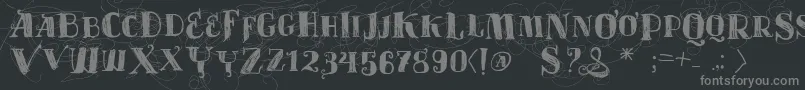 Vtksvelhostempos Font – Gray Fonts on Black Background