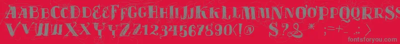 Vtksvelhostempos Font – Gray Fonts on Red Background