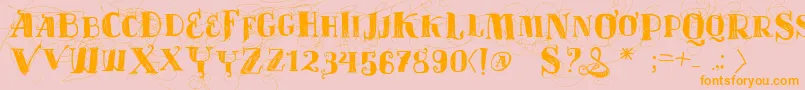 Vtksvelhostempos Font – Orange Fonts on Pink Background