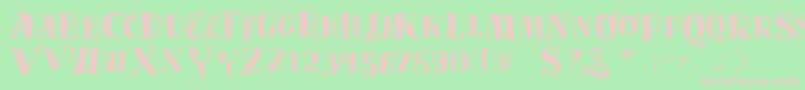 Vtksvelhostempos-fontti – vaaleanpunaiset fontit vihreällä taustalla