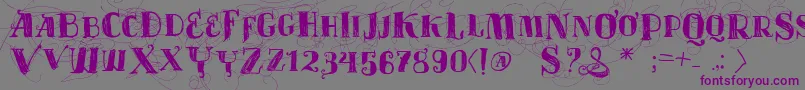 Vtksvelhostempos Font – Purple Fonts on Gray Background