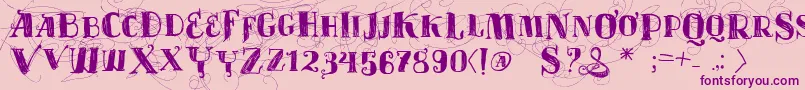 Vtksvelhostempos Font – Purple Fonts on Pink Background