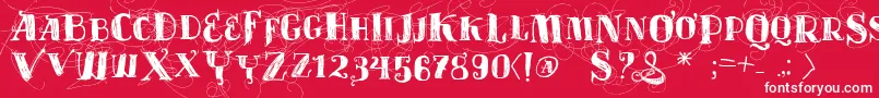 Vtksvelhostempos Font – White Fonts on Red Background