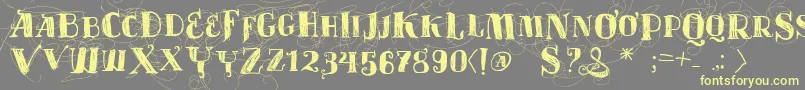 Vtksvelhostempos Font – Yellow Fonts on Gray Background