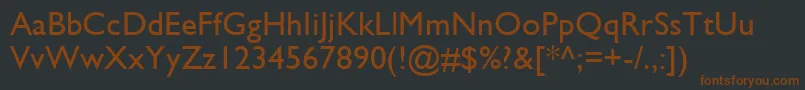 Czcionka Gillsans – brązowe czcionki na czarnym tle