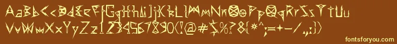 Effexor-fontti – keltaiset fontit ruskealla taustalla