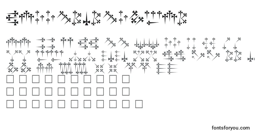 Schriftart DaggersRegular – Alphabet, Zahlen, spezielle Symbole