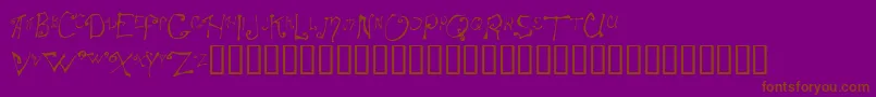 Spitcurl-Schriftart – Braune Schriften auf violettem Hintergrund