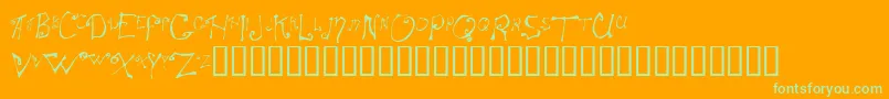 Spitcurl Font – Green Fonts on Orange Background