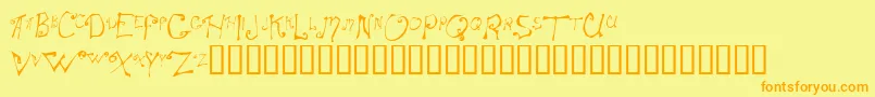 Spitcurl Font – Orange Fonts on Yellow Background