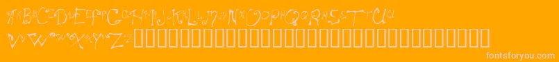フォントSpitcurl – オレンジの背景にピンクのフォント