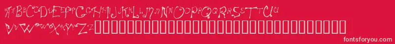 Fonte Spitcurl – fontes rosa em um fundo vermelho