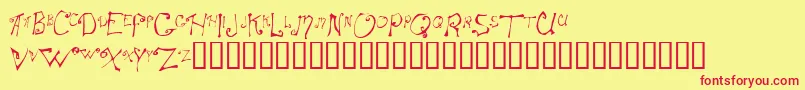 Spitcurl Font – Red Fonts on Yellow Background