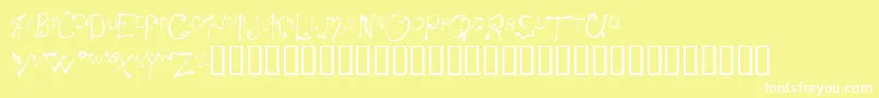 Spitcurl Font – White Fonts on Yellow Background