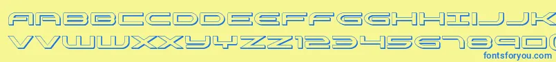 Antietam3D Font – Blue Fonts on Yellow Background