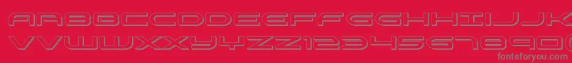 Antietam3D-Schriftart – Graue Schriften auf rotem Hintergrund