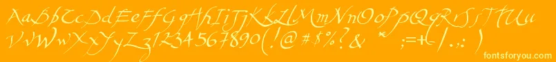 Aerofoil-Schriftart – Gelbe Schriften auf orangefarbenem Hintergrund