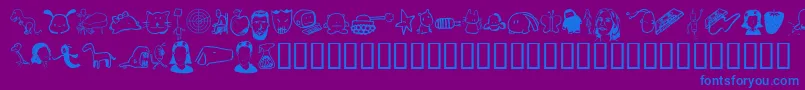 フォントTombats 7 – 紫色の背景に青い文字