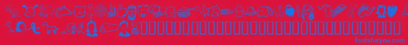 フォントTombats 7 – 赤い背景に青い文字