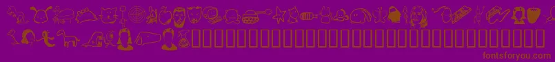 フォントTombats 7 – 紫色の背景に茶色のフォント