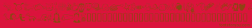 Tombats 7-fontti – ruskeat fontit punaisella taustalla