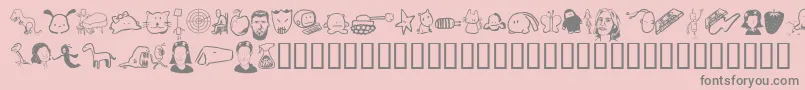フォントTombats 7 – ピンクの背景に灰色の文字