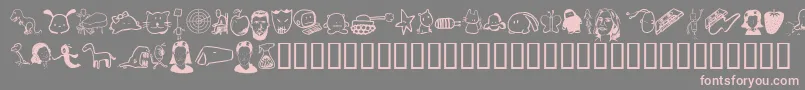 フォントTombats 7 – 灰色の背景にピンクのフォント