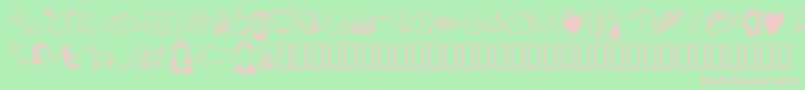 フォントTombats 7 – 緑の背景にピンクのフォント