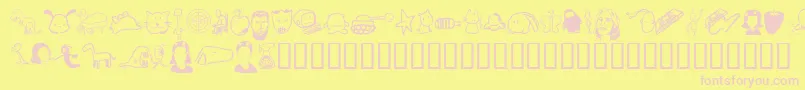 フォントTombats 7 – ピンクのフォント、黄色の背景