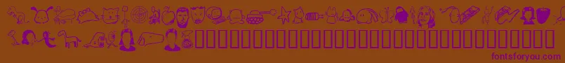 フォントTombats 7 – 紫色のフォント、茶色の背景
