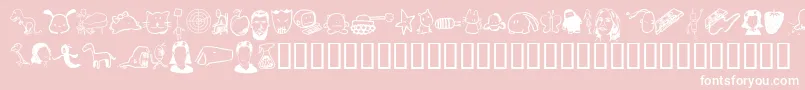 Tombats 7-fontti – valkoiset fontit vaaleanpunaisella taustalla