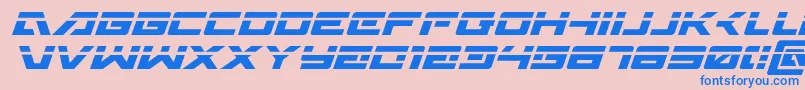 Czcionka Wildcard31laserital – niebieskie czcionki na różowym tle
