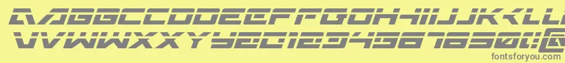 フォントWildcard31laserital – 黄色の背景に灰色の文字