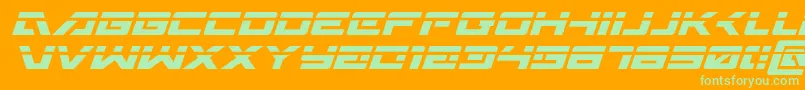 Wildcard31laserital Font – Green Fonts on Orange Background