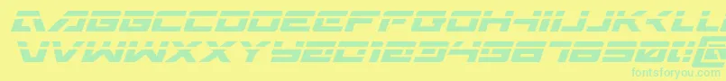 Czcionka Wildcard31laserital – zielone czcionki na żółtym tle