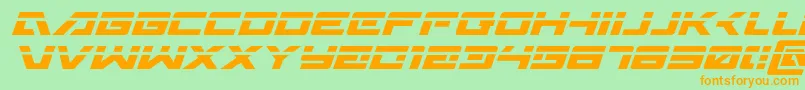 Wildcard31laserital-fontti – oranssit fontit vihreällä taustalla